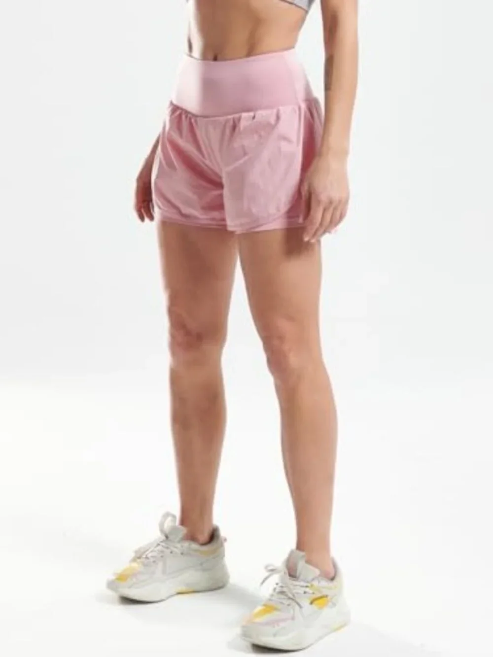 2-in-1 Women's Athletic Workout Shorts with Phone Pockets for Gym & Running